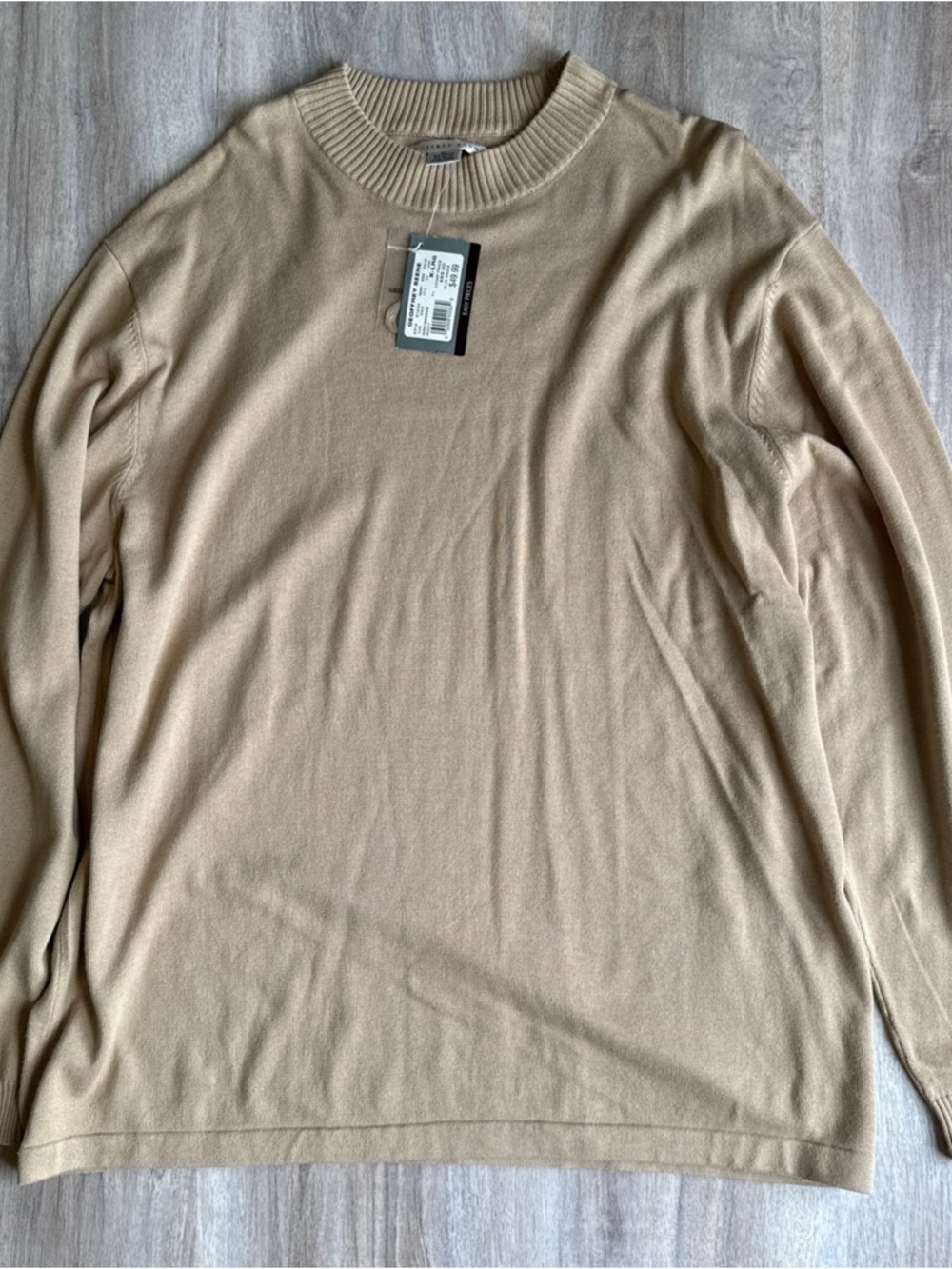 Geoffrey Beene NWT XL Men's Crewneck Sweater in Tan Beige